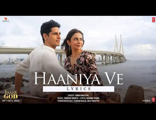Haaniya Ve Hindi Lyrics – Jubin Nautiyal
